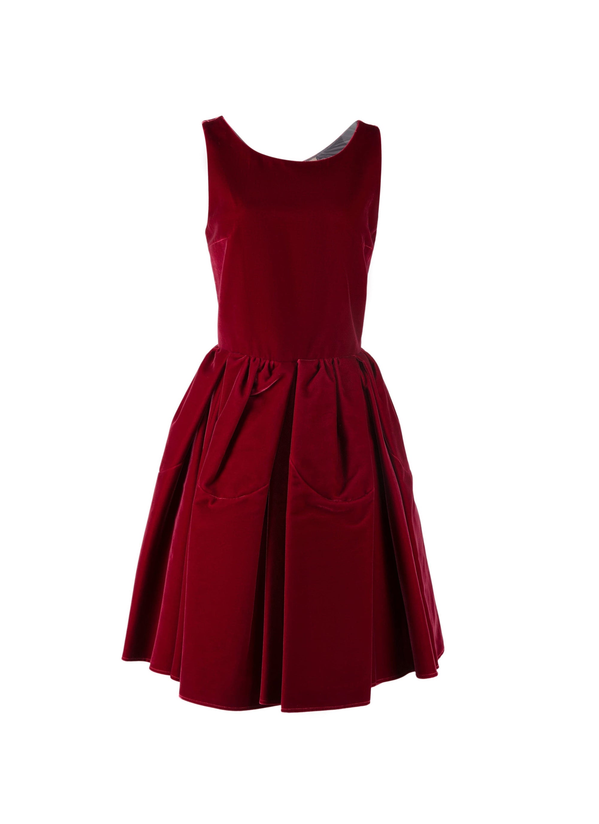 Robe pétale courte sans manches - Rubis