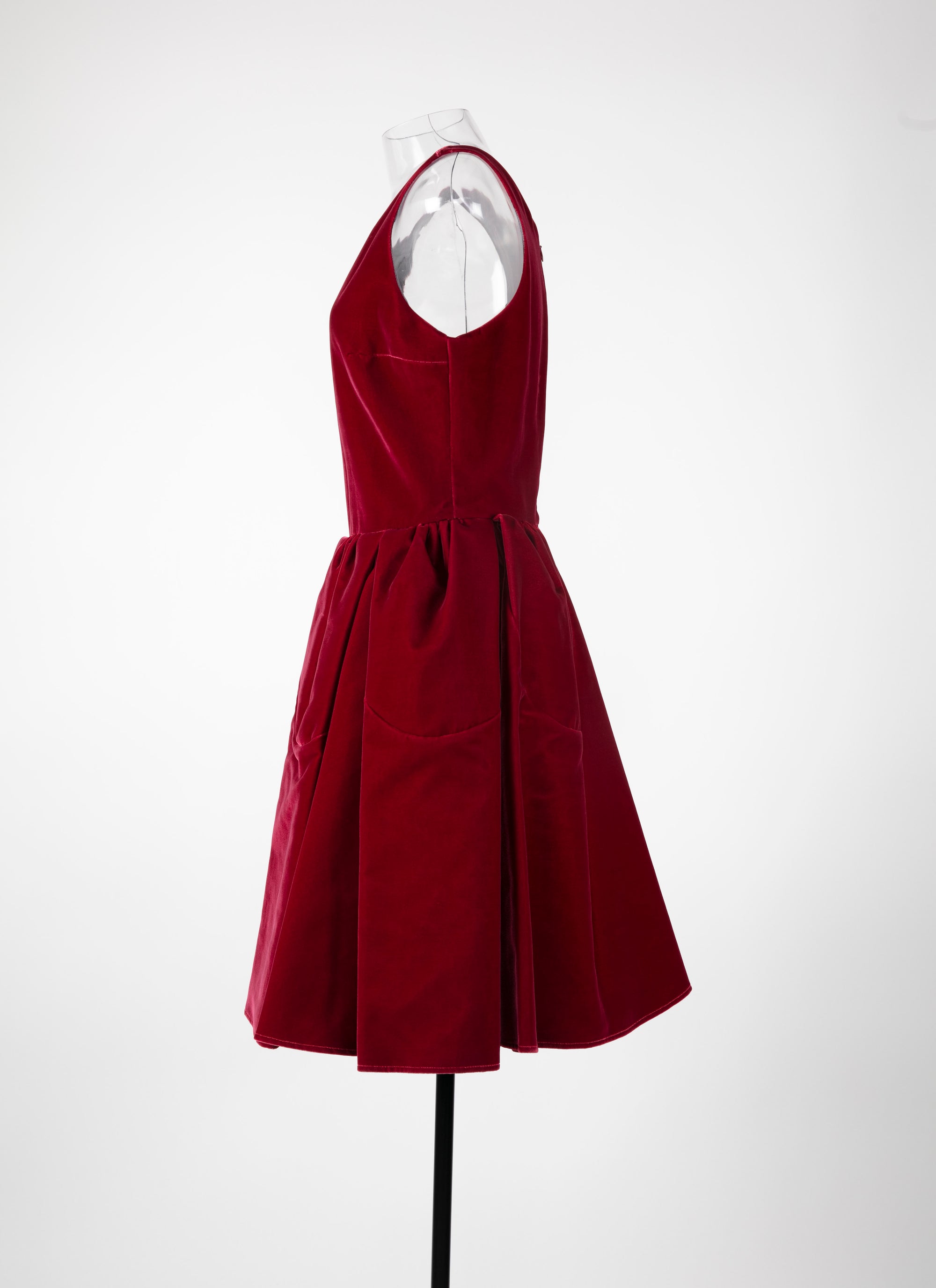 Robe pétale courte sans manches - Rubis
