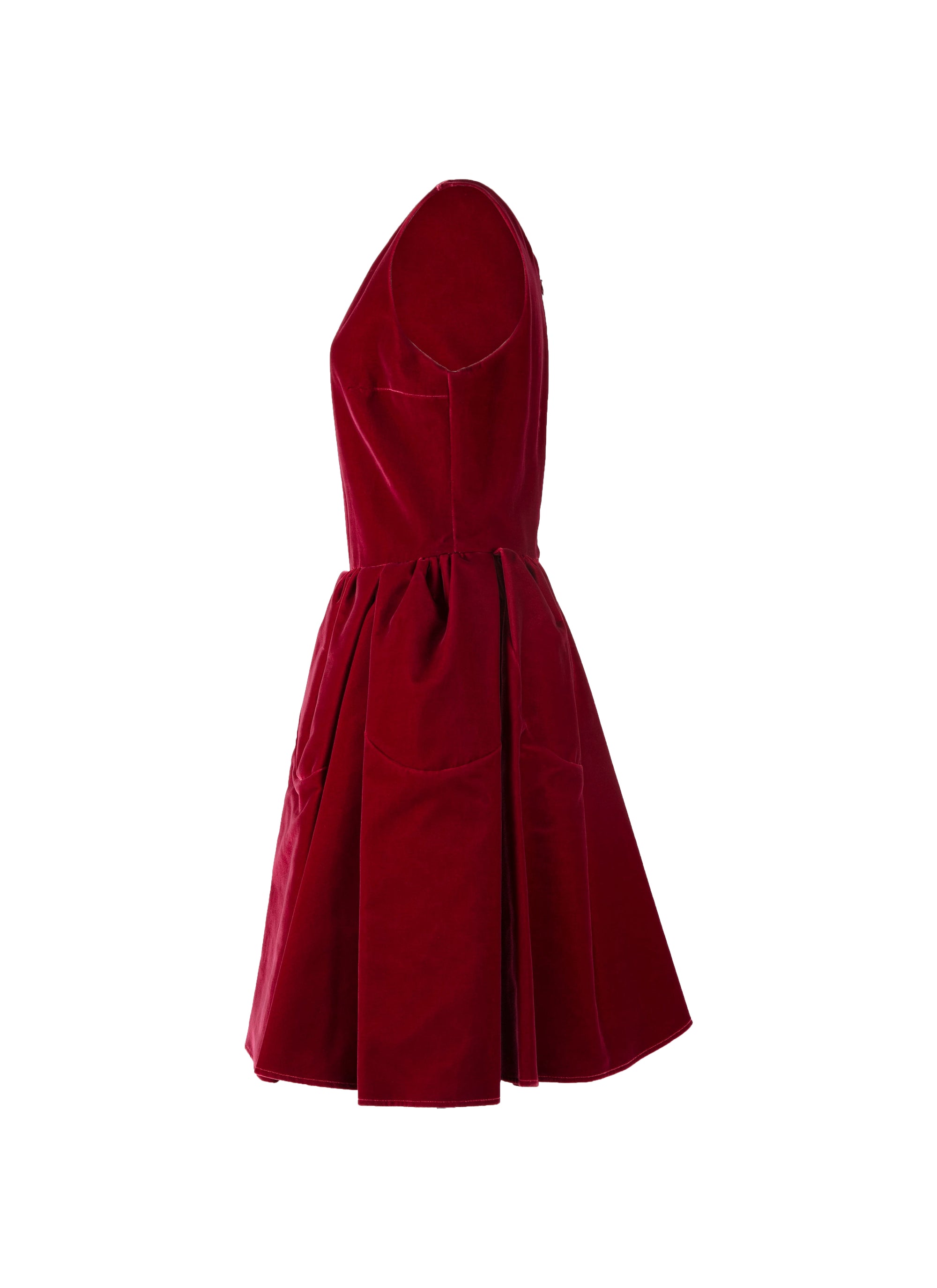 Robe pétale courte sans manches - Rubis