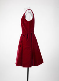Velvet petal dress - Ruby