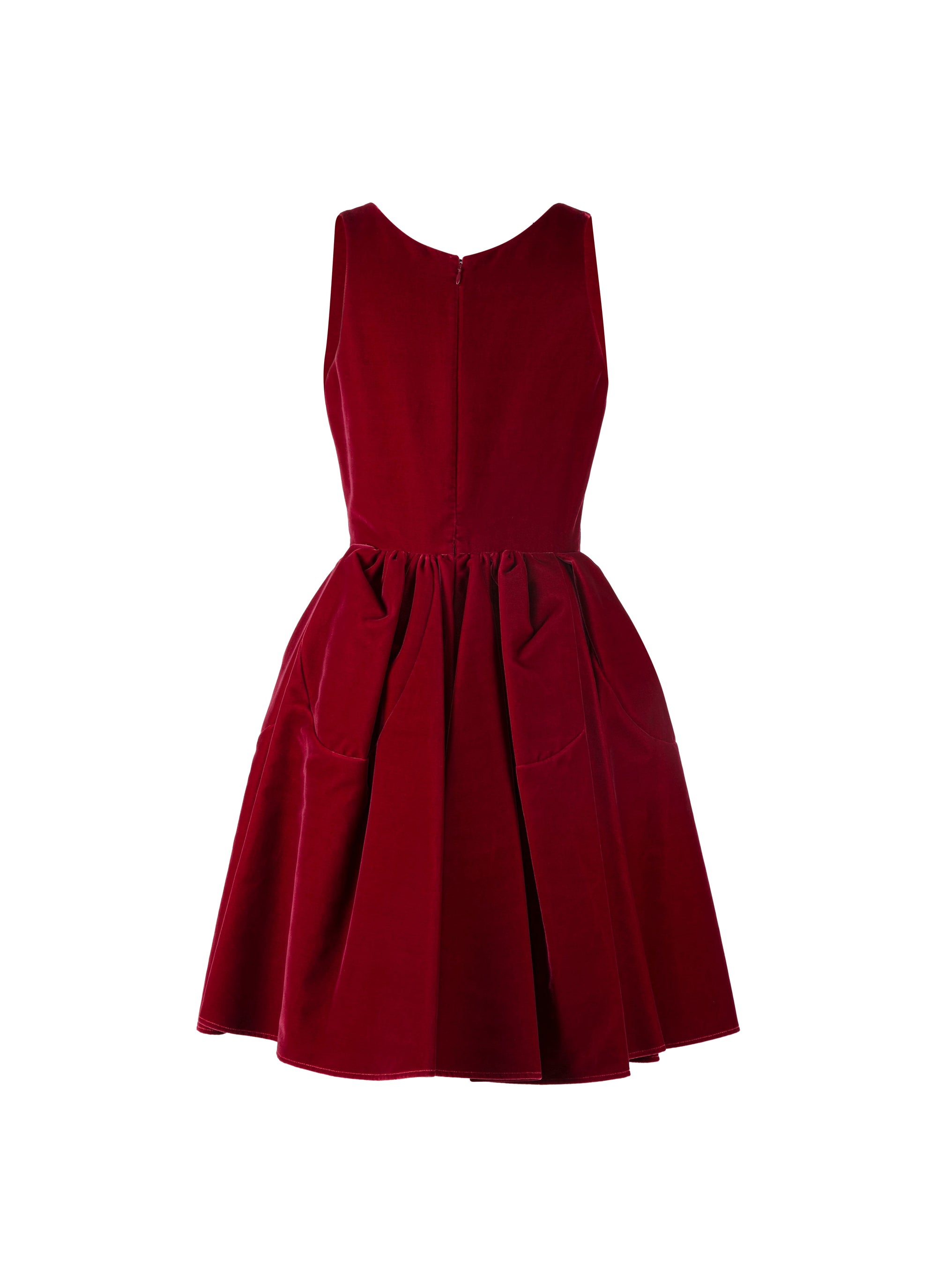 Robe pétale courte sans manches - Rubis