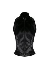 Gilet sans manches alligator en cuir - Noir