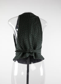 Gilet sans manches en laine - Vert Paon & Noir