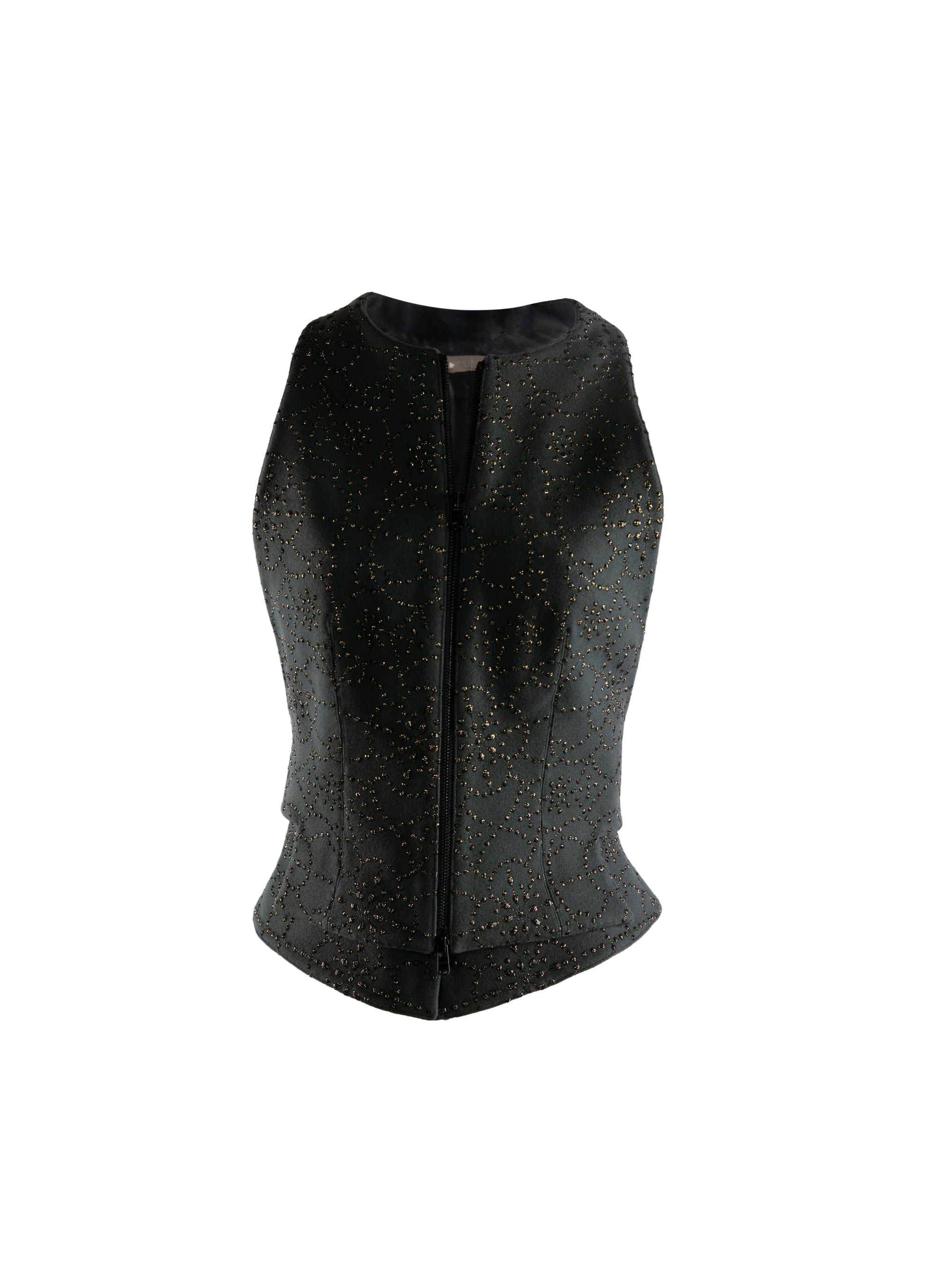 Gilet sans manches en laine - Noir & Or
