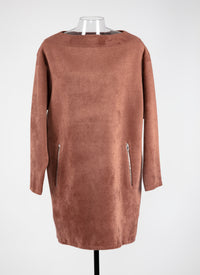 Velvet long sleeve dress - Powder