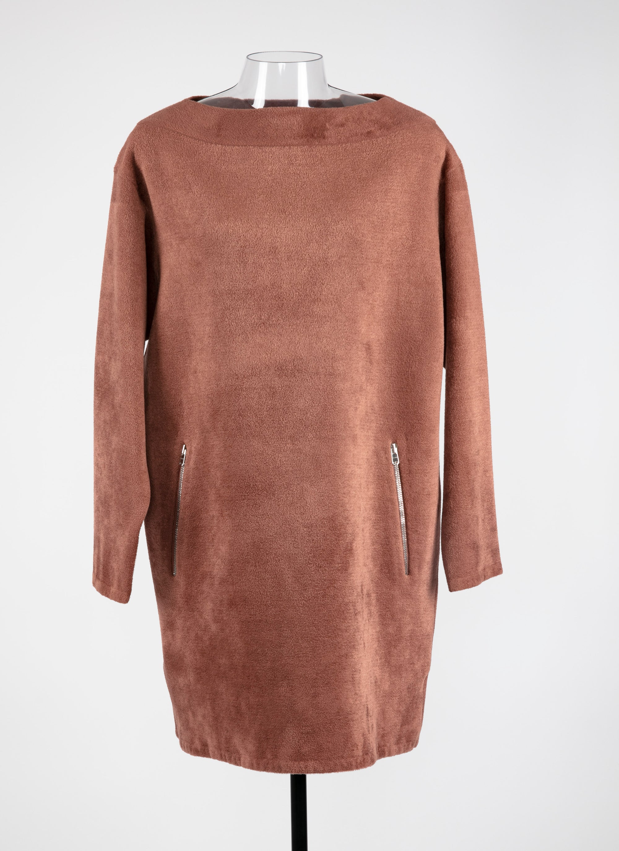 Velvet long sleeve dress - Powder