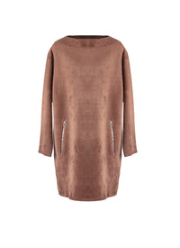Velvet long sleeve dress - Powder