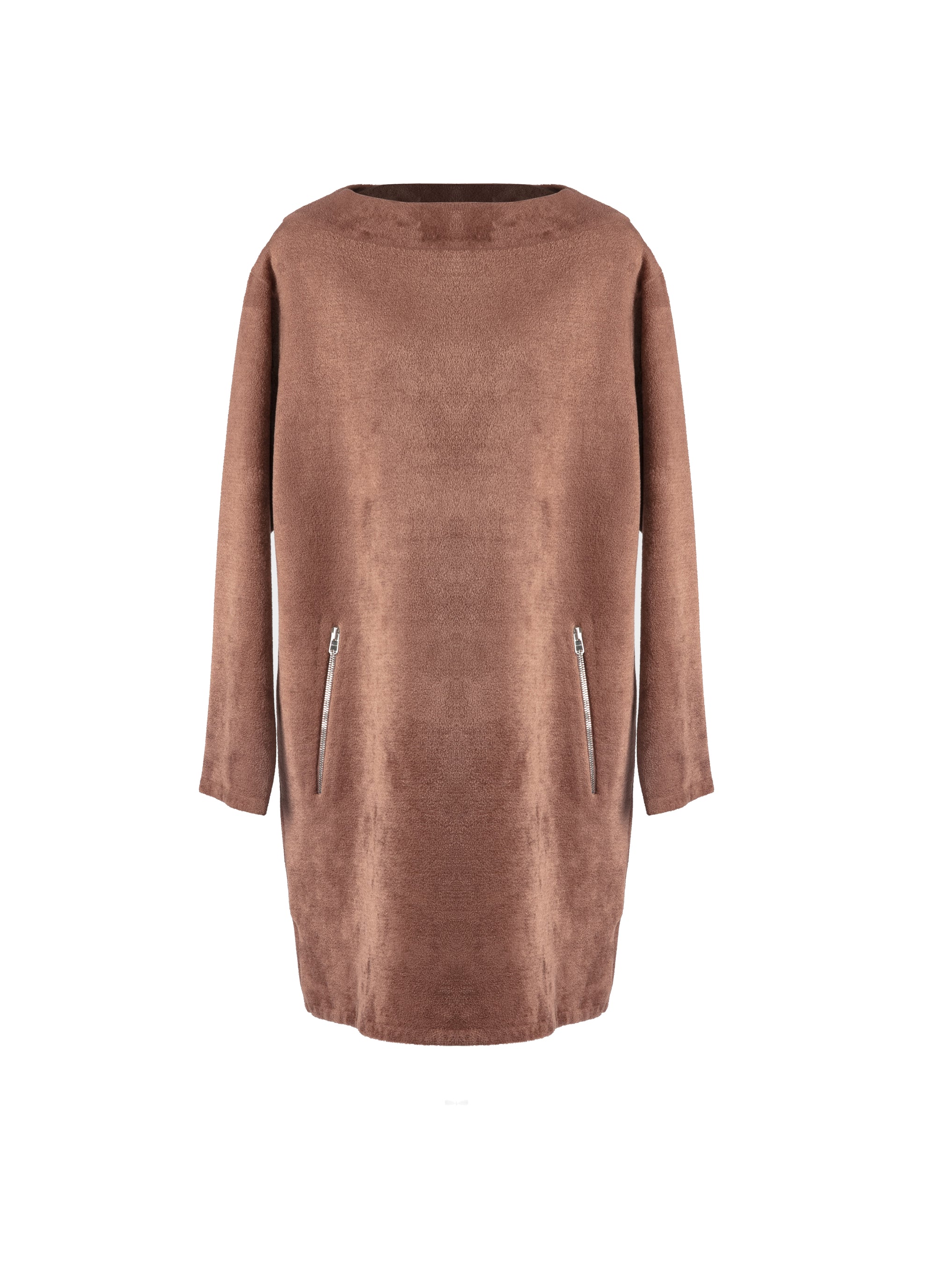 Velvet long sleeve dress - Powder