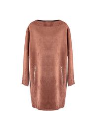 Metallic loose-fit jumper - Tobacco