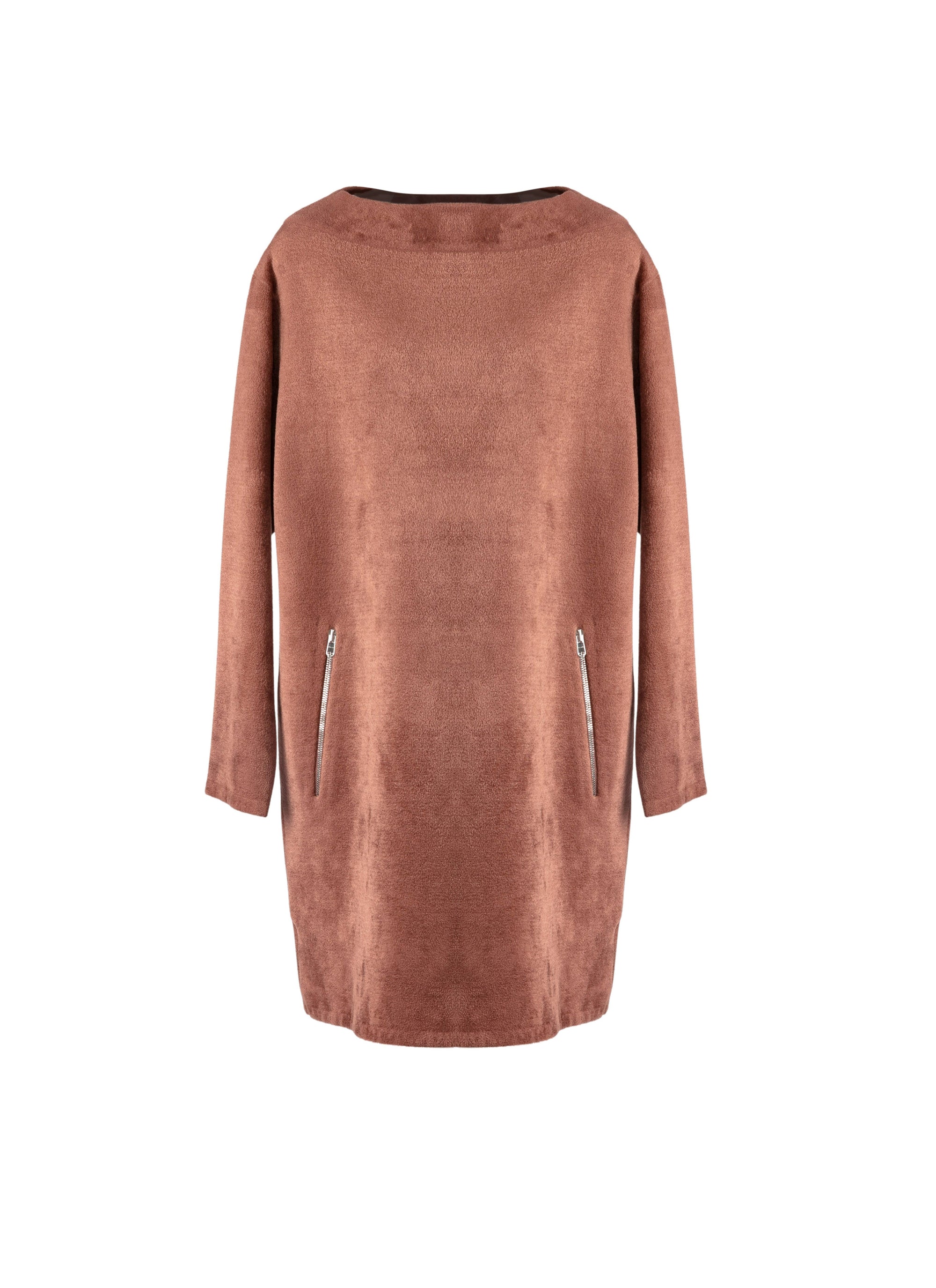 Metallic loose-fit jumper - Tobacco