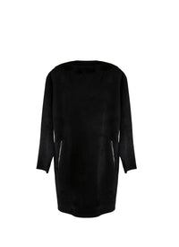 Robe à manches longues en velours - Noir