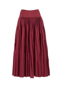 Wool pleated skirt - Bordeaux