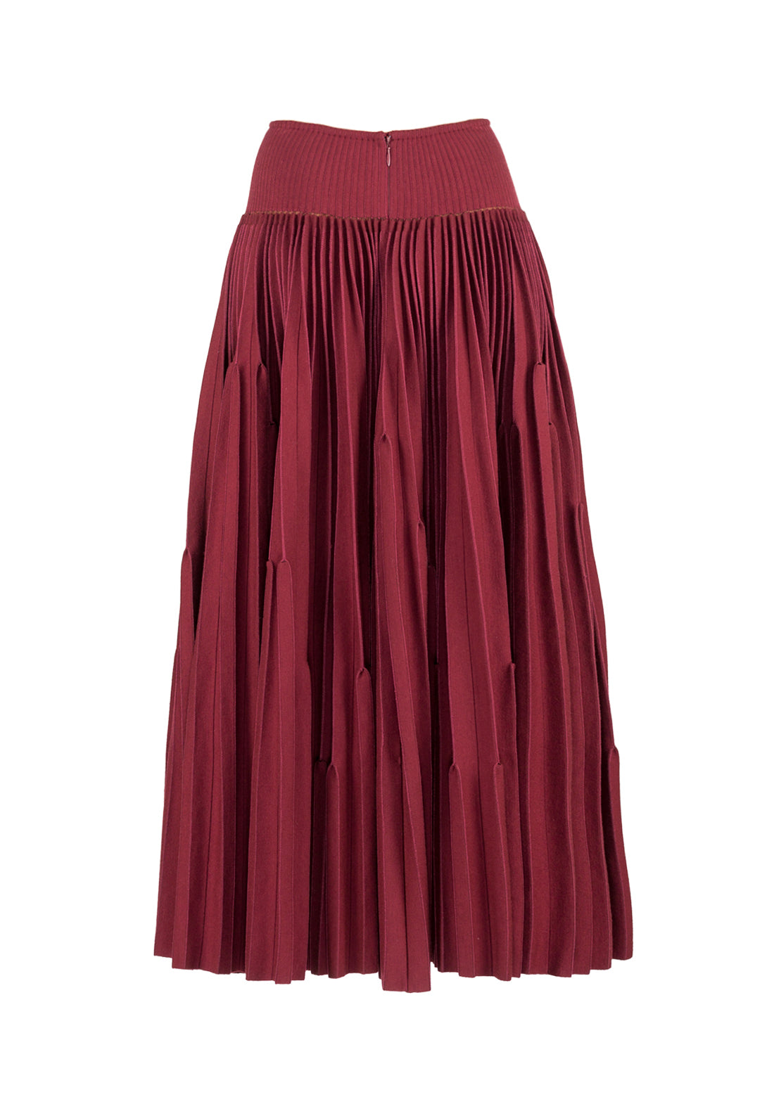 Wool pleated skirt - Bordeaux