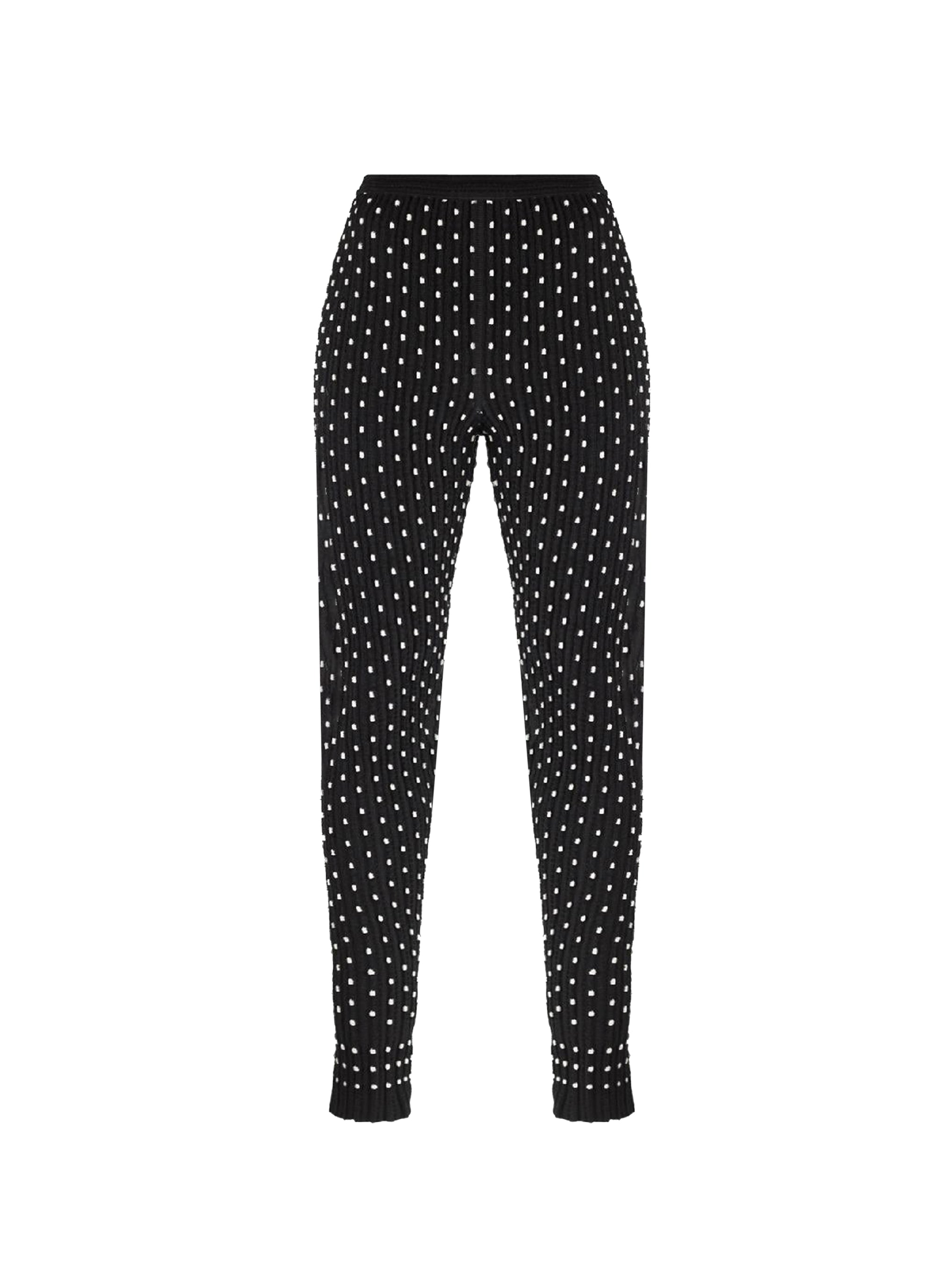 Wool polka dot legging - Black & Silver