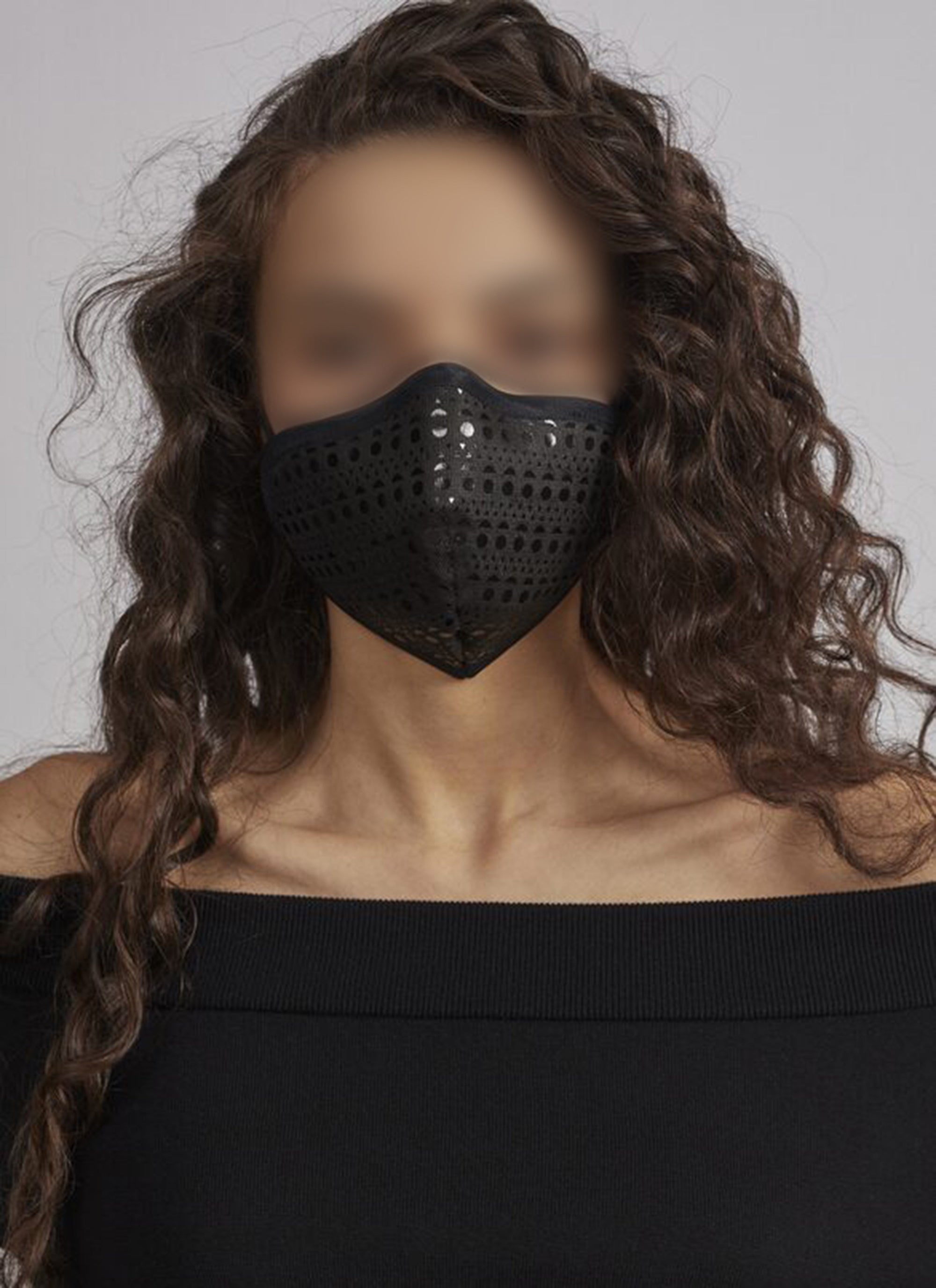 Masque Alaïa ajouré - Noir
