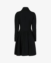 Flared coat in wool - Black