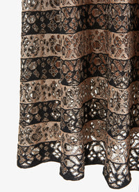Robe longue à motif signature Taranto - Noir & Chair