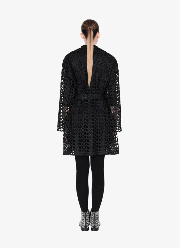 Baroque-effect trench coat - Black