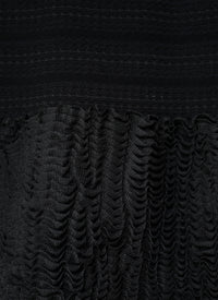 Robe longue droite avec bas à microvolants - Noir