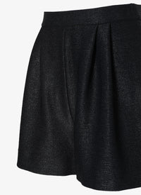 Short à pinces taille haute - Noir