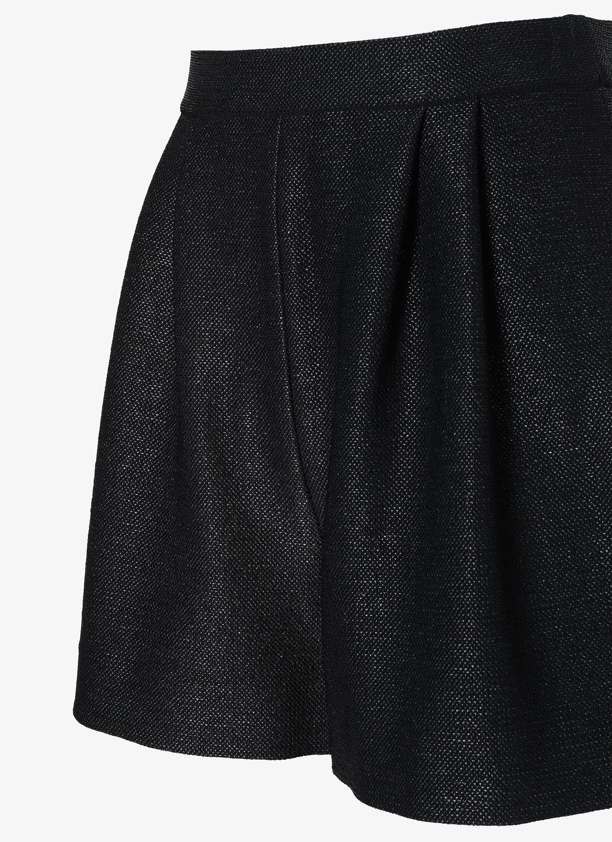 Short à pinces taille haute - Noir