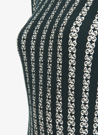 Long-sleeved bodysuit with straight neckline - Black & White