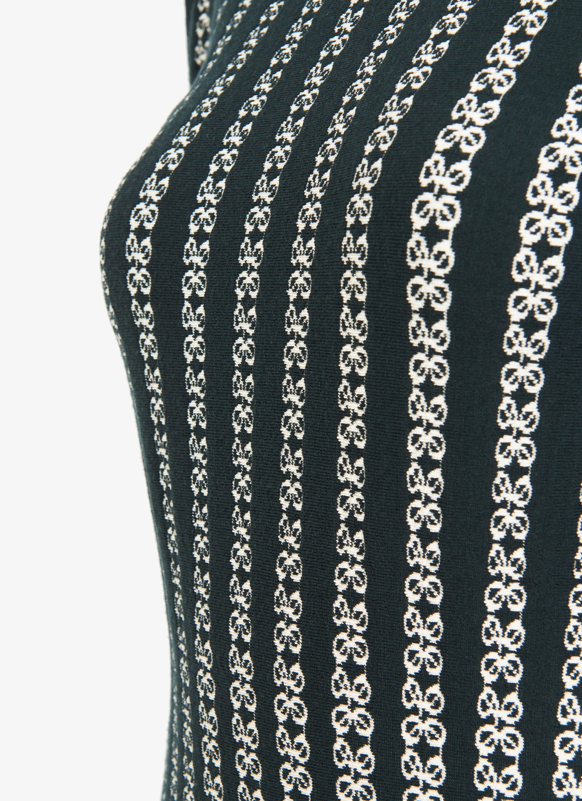 Long-sleeved bodysuit with straight neckline - Black & White