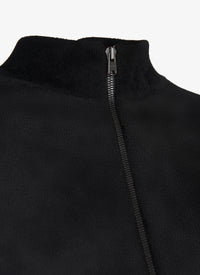 Pull court zippé à col montant - Noir