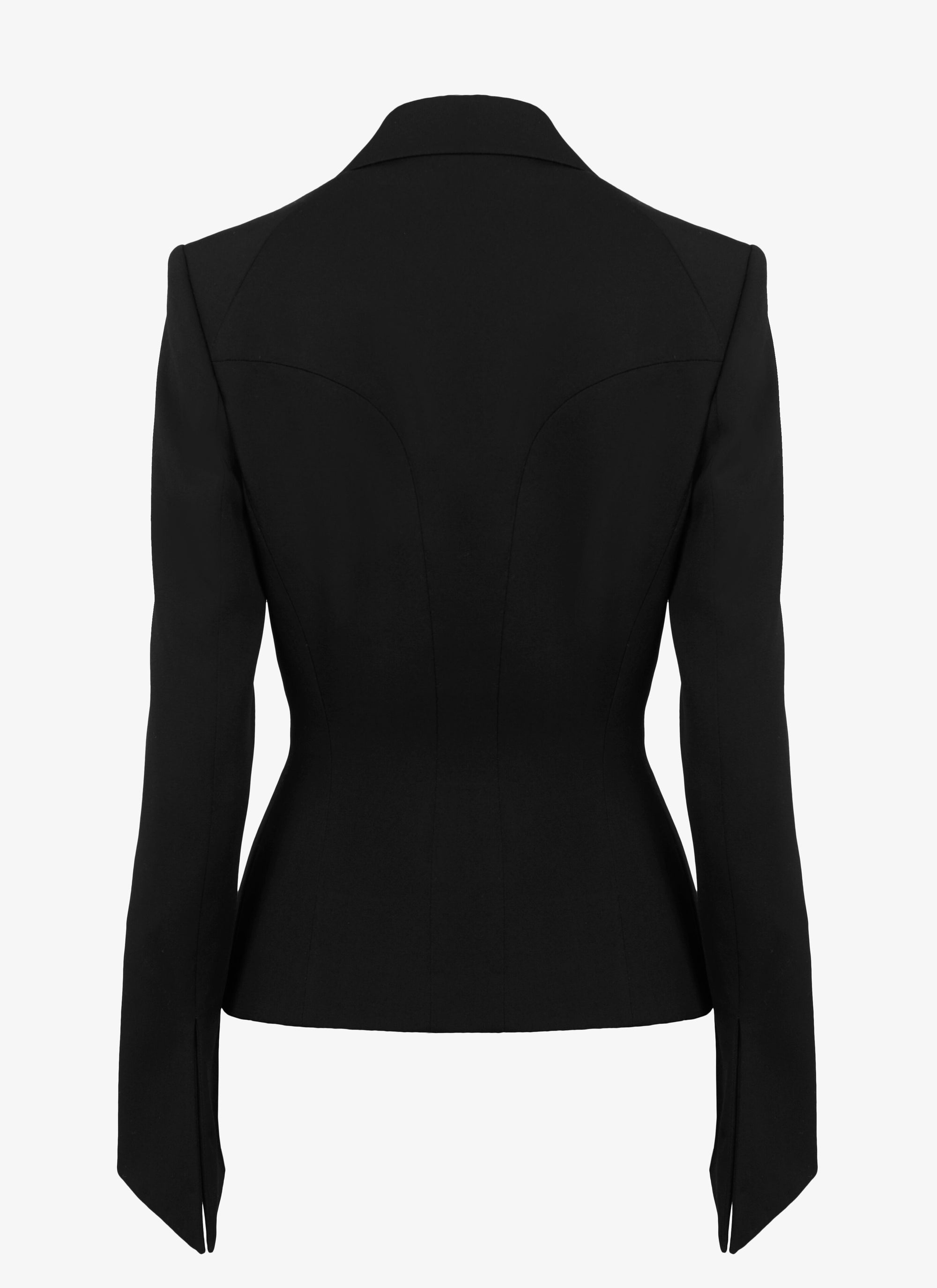 Veste avec bouton central en laine - Noir