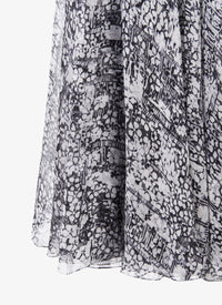 Robe fluide sans manches à dos croisé en soie - Multicolore