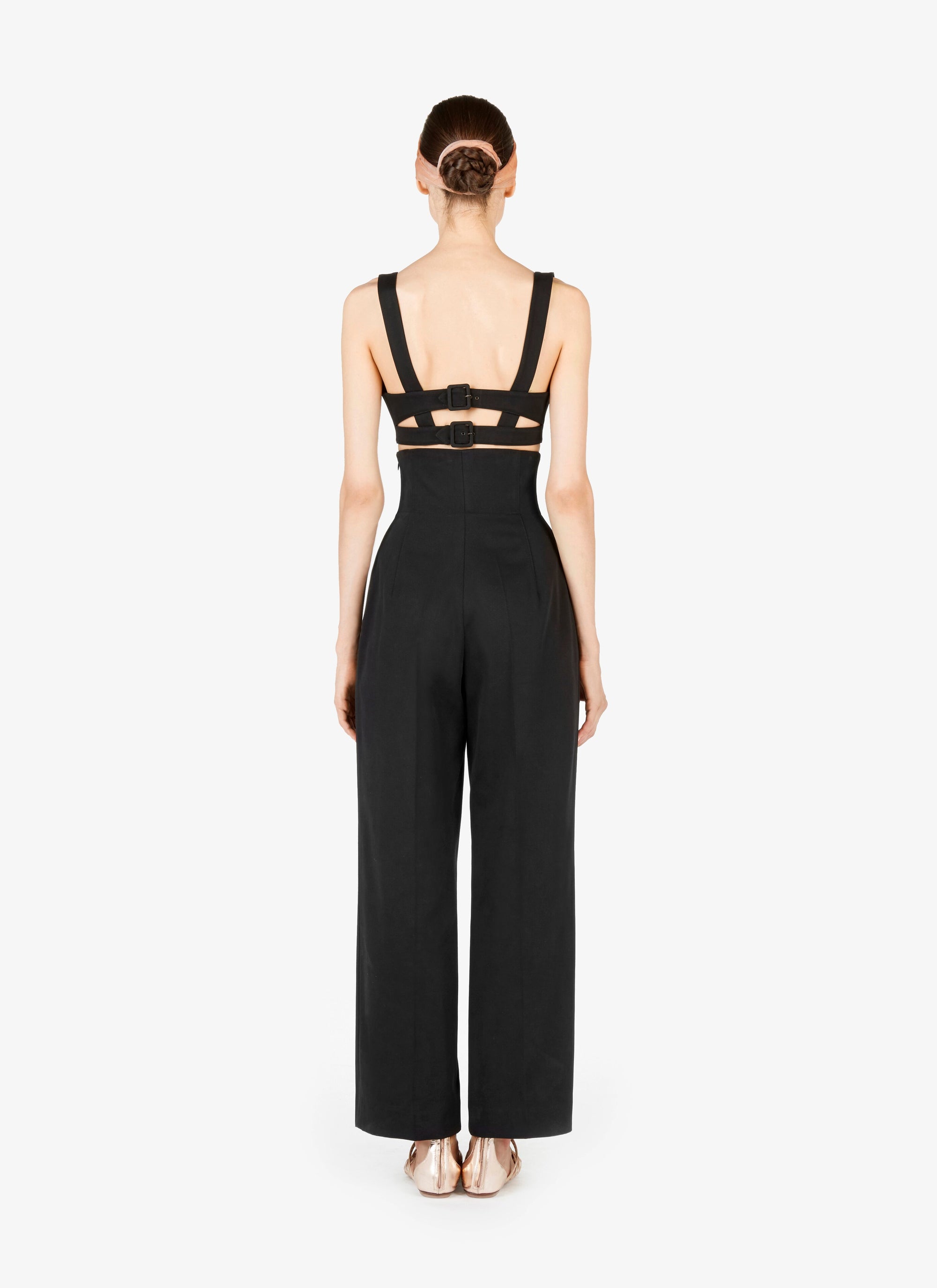 Top crop bustier - Noir