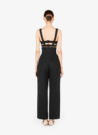 Top crop bustier - Noir
