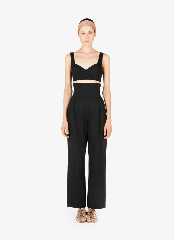 Top crop bustier - Noir
