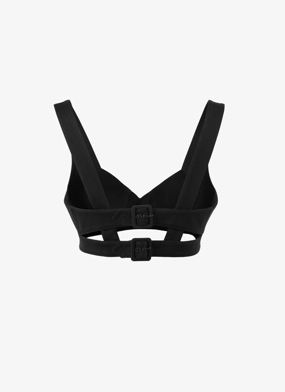Top crop bustier - Noir