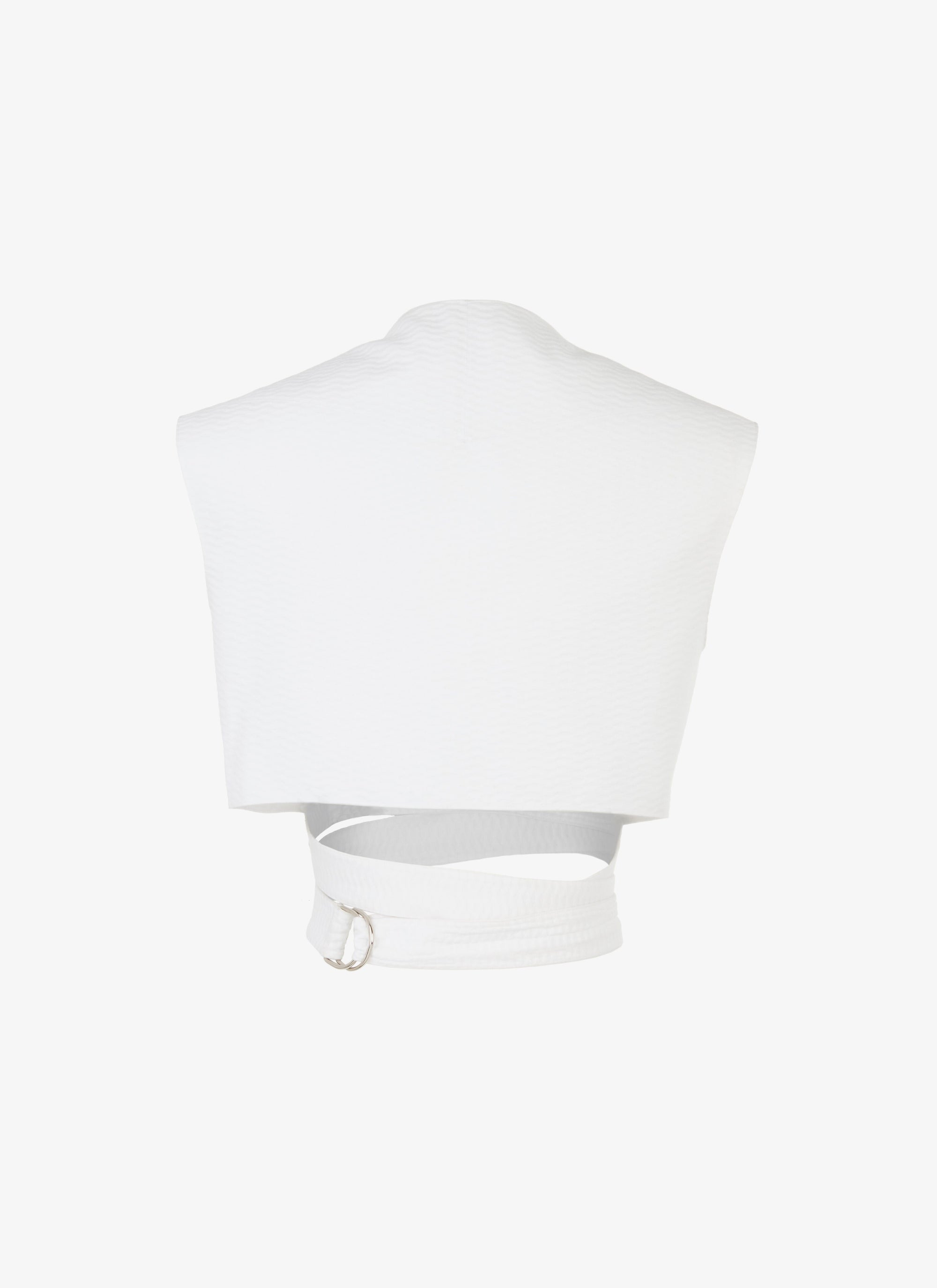 Top sans manches à ceinture effet croisé - Blanc