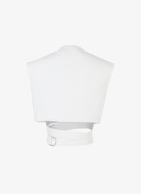 Top sans manches ceinturé - Blanc