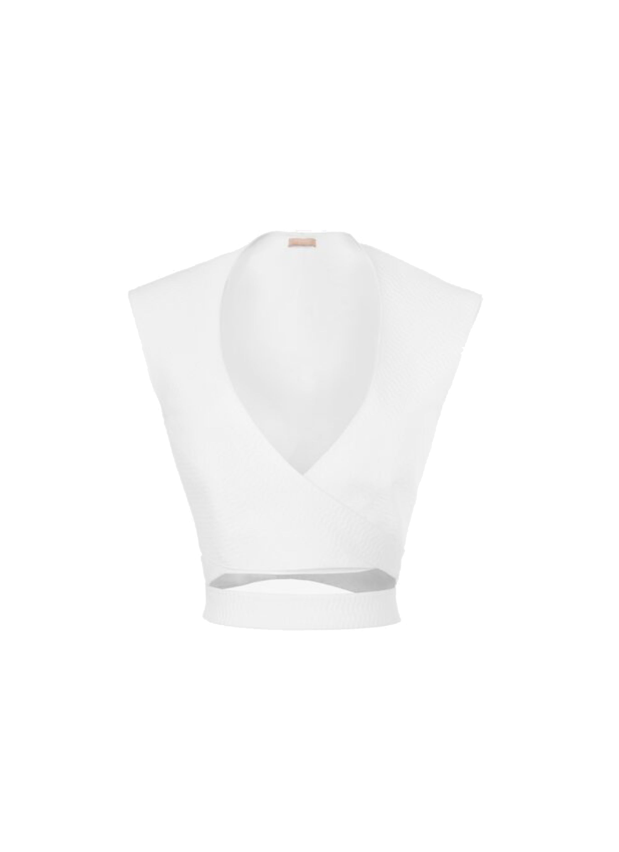 Top sans manches à ceinture effet croisé - Blanc