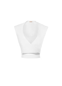 Top sans manches ceinturé - Blanc