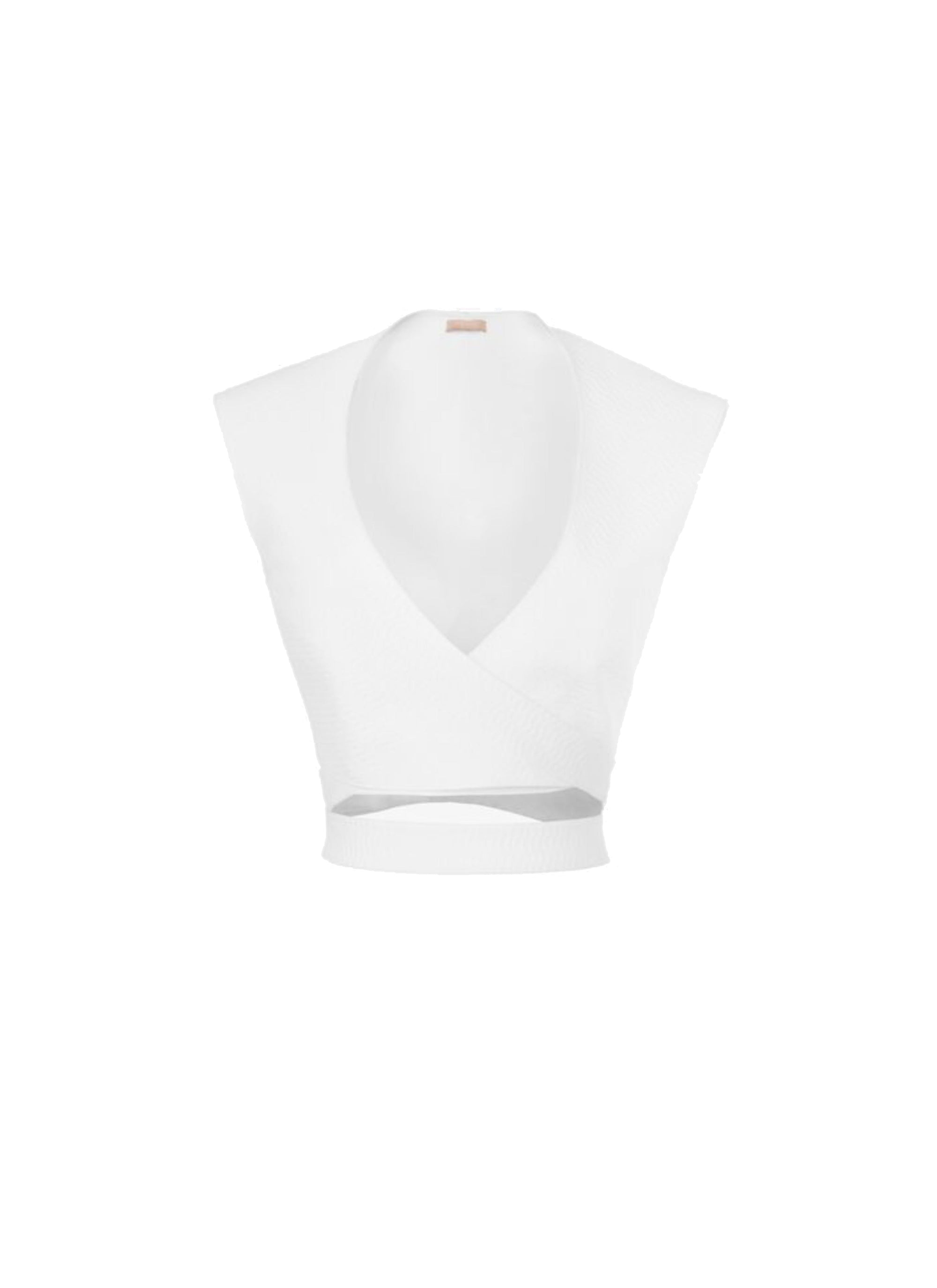Top sans manches ceinturé - Blanc