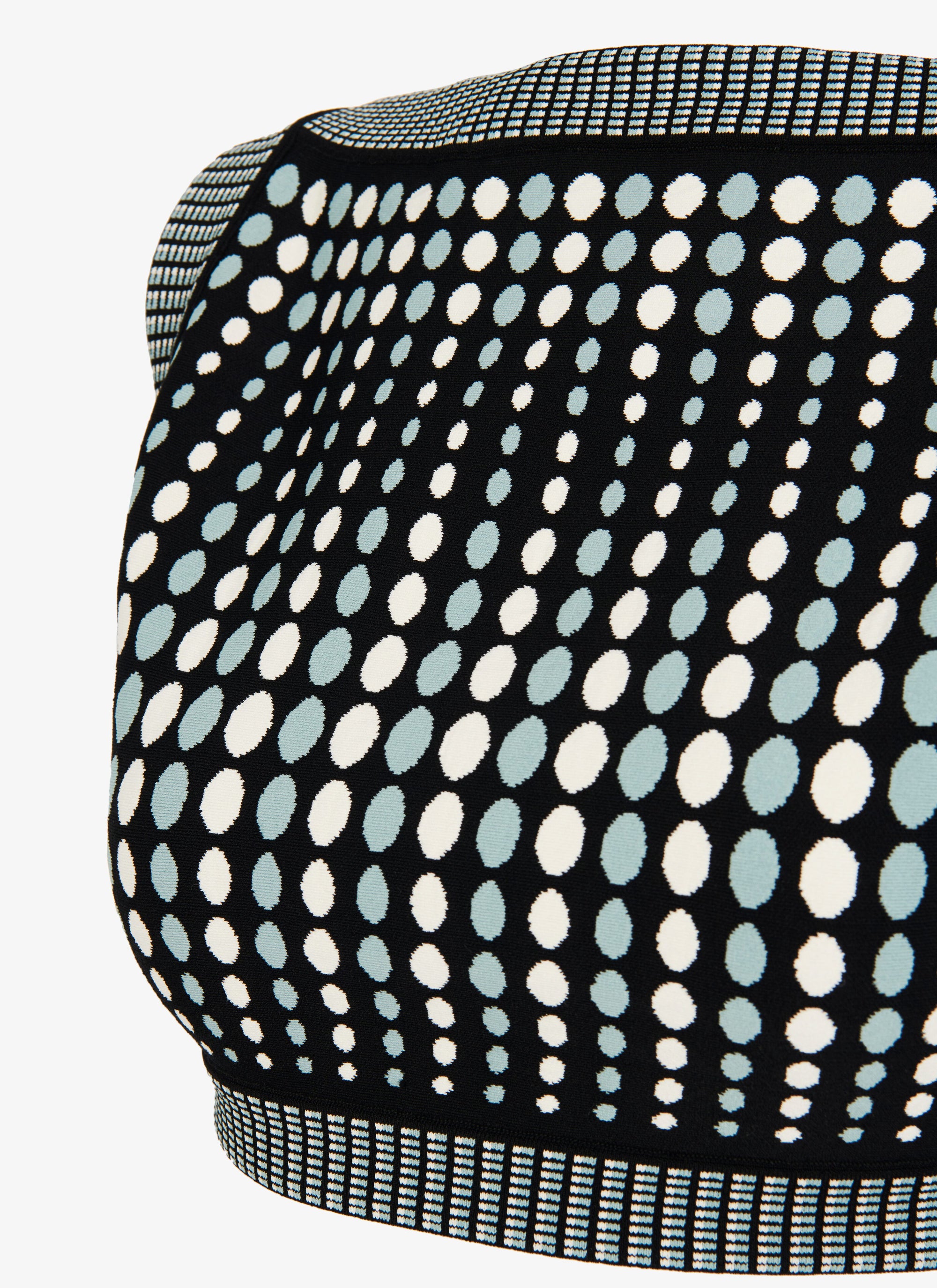 Sleeveless polka dot crop top - Black & Blue