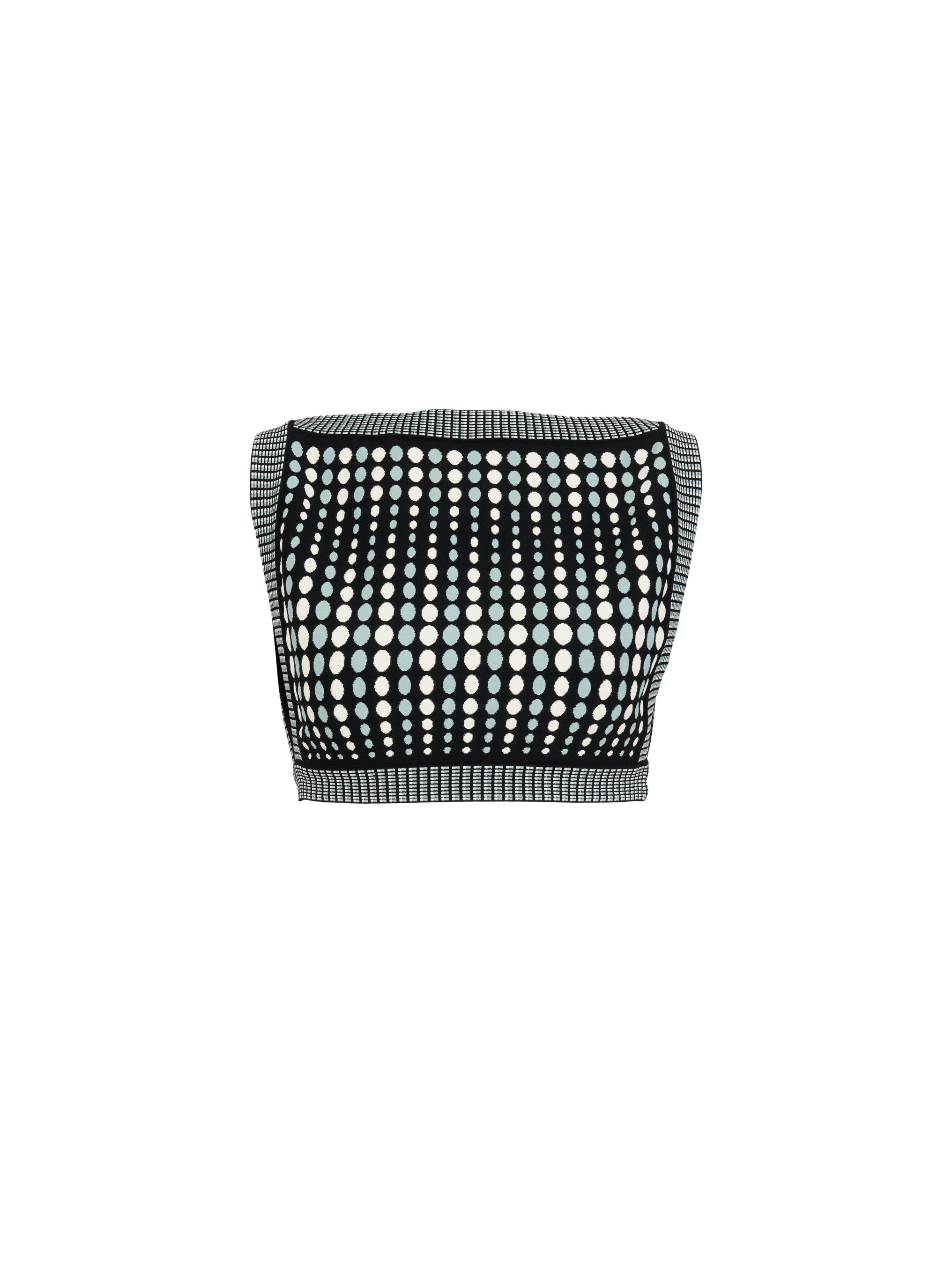 Sleeveless polka dot crop top - Black & Blue