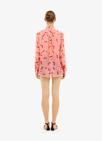 Chemise classique en soie - Rose