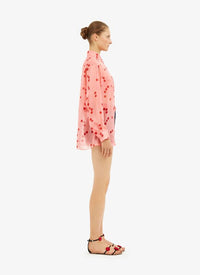 Chemise classique en soie - Rose