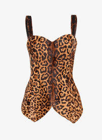 Bustier imprimé animal en cuir - Mordore