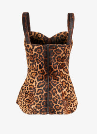 Bustier imprimé animal en cuir - Mordore