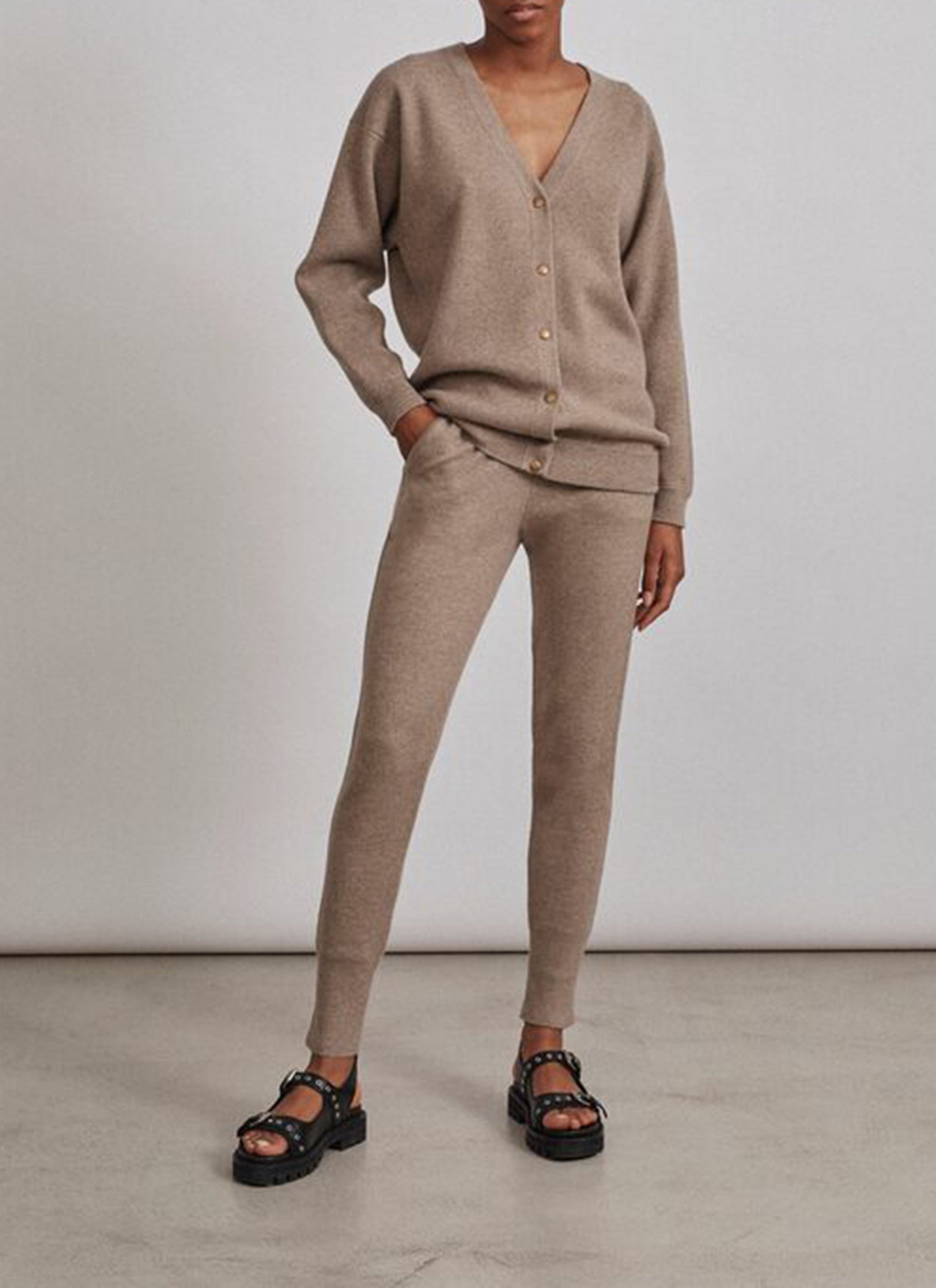 Cashmere trousers - Mottled beige
