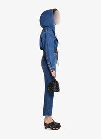 Body à capuche large en denim - Bleu Jeans