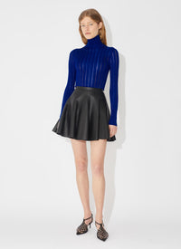 Leather scuba skater skirt - Black
