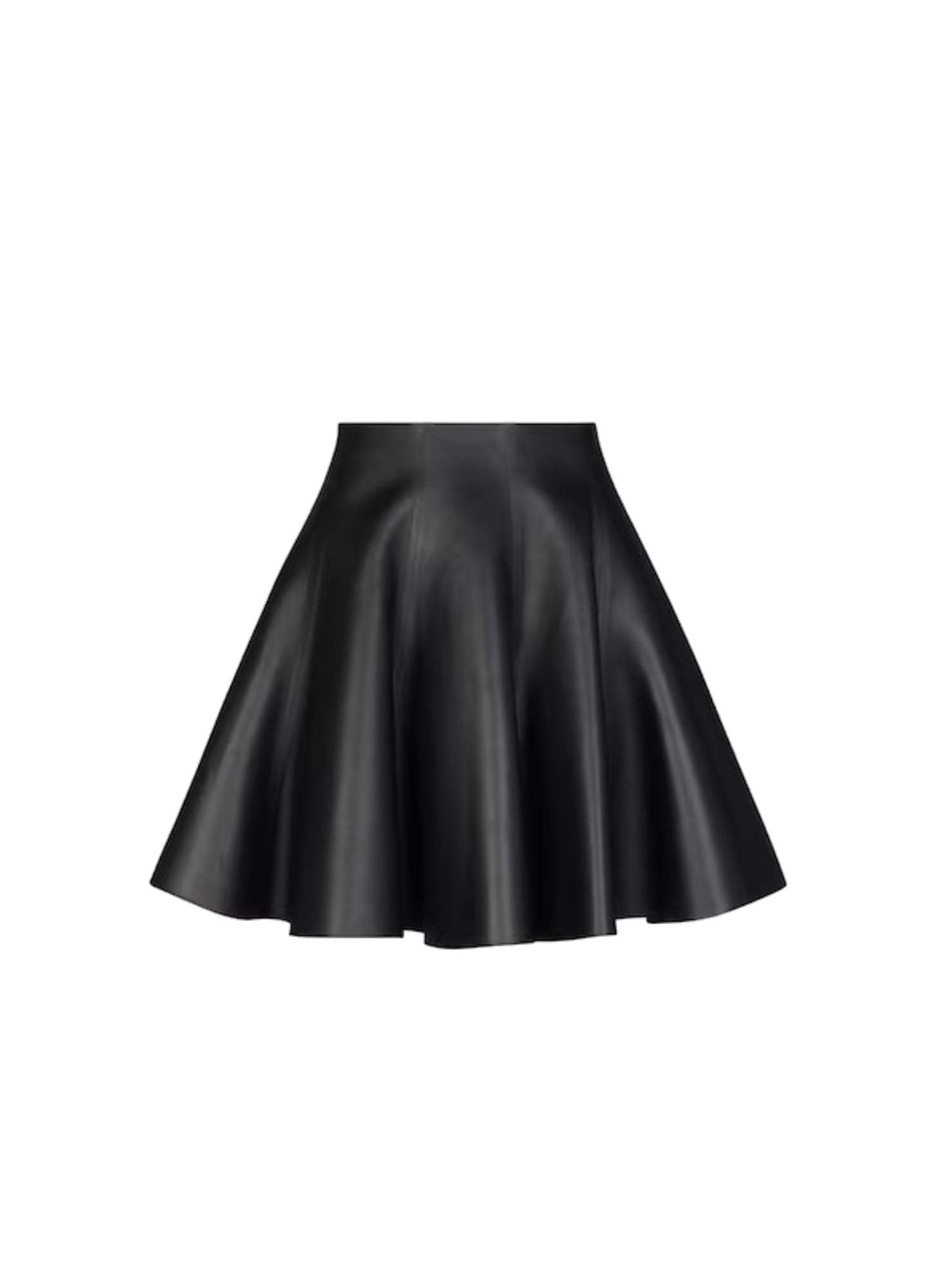Leather scuba skater skirt - Black intense