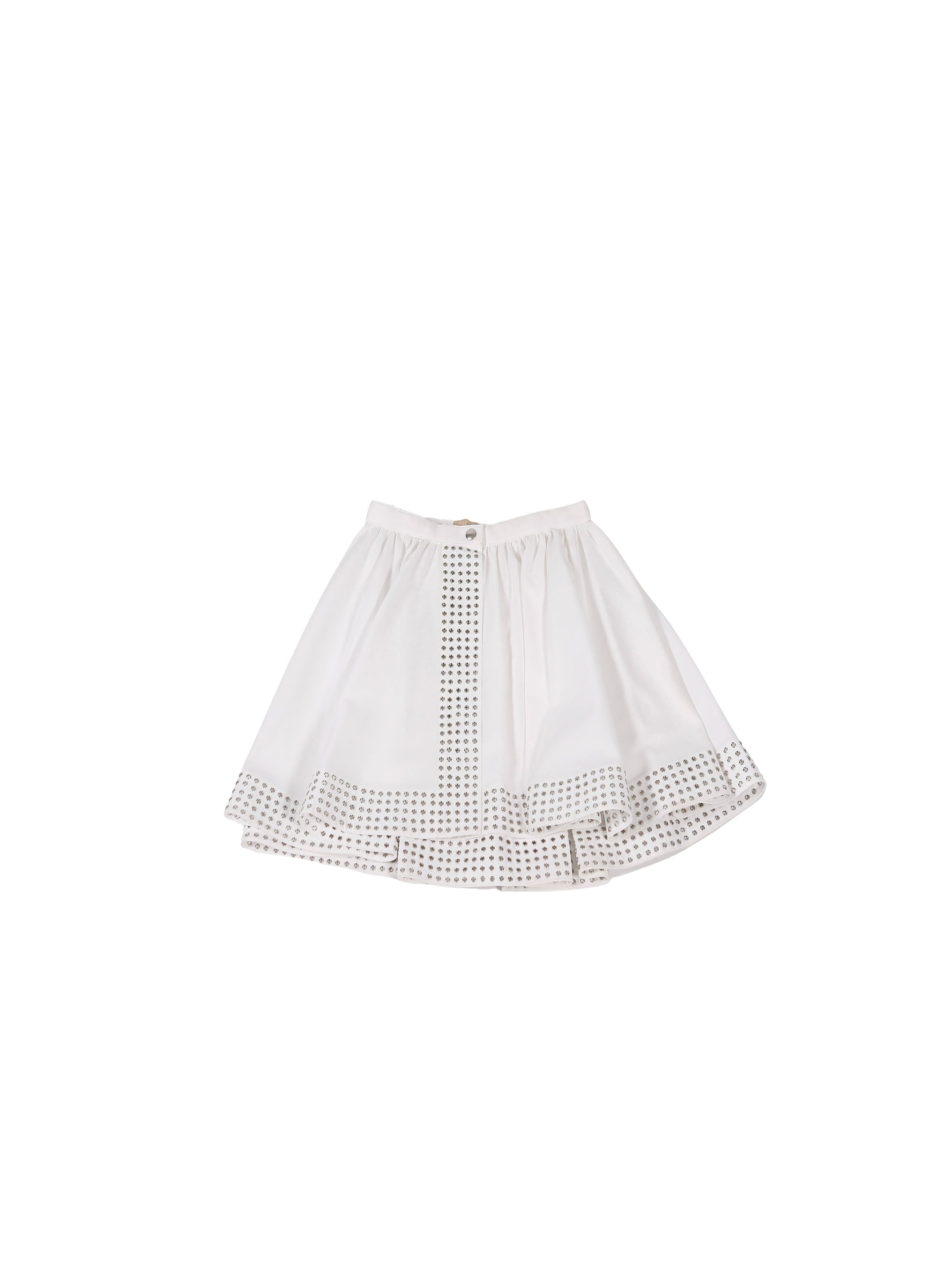 Jupe courte asymétrique ajourée - Blanc